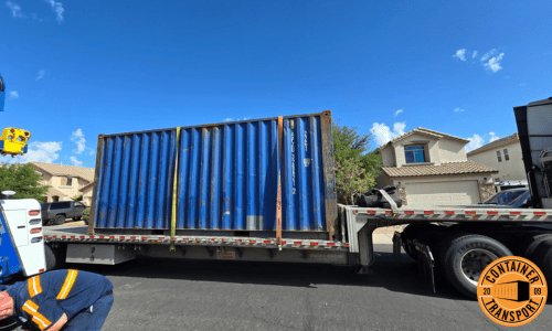 Shipping a Container on a Step Deck trailer.