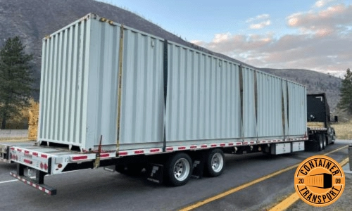 High Cube container on a trailer.