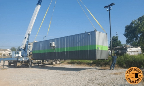 Container lifted by Crane.