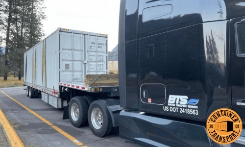 Transporting a 40ft HC Container.
