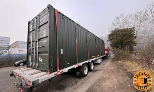 Transporting a Container on a Step Deck trailer.