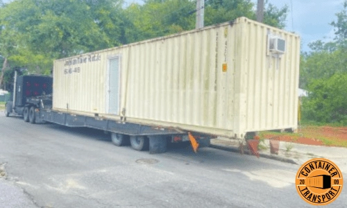 Moving a Landoll Container on a Trailer.