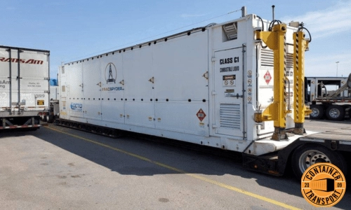 Transporting a Frac Tank Container.