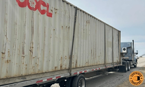 Shipping a Container on a trailer.