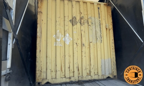 Container on a Conestoga Trailer.