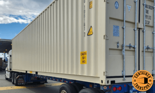 Shipping a Container on a trailer.