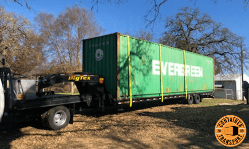 Transporting a Container on a RGN trailer.