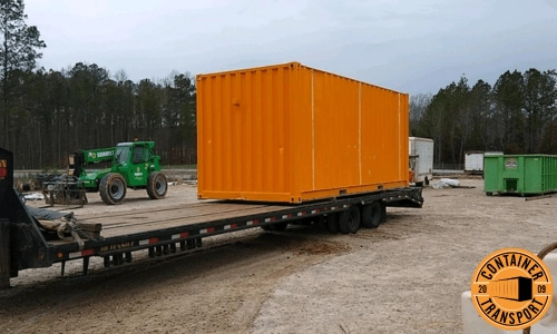 Shipping a Container on a Gooseneck trailer.