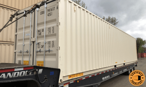 Shipping a Container on a Landoll Trailer.