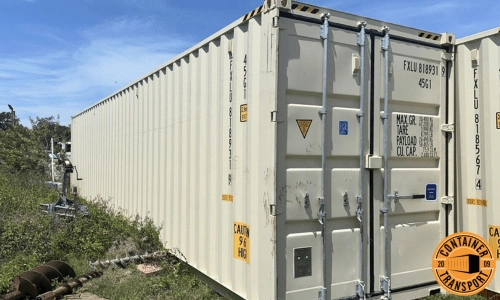 Container on the ground.