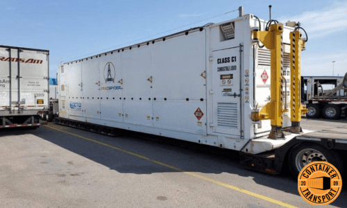 Transporting a Frac Tank Container.