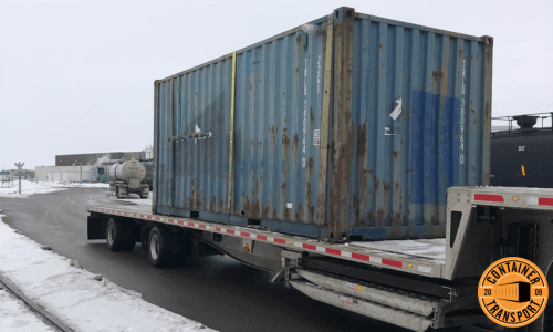 Transporting a Container on a Step Deck trailer.