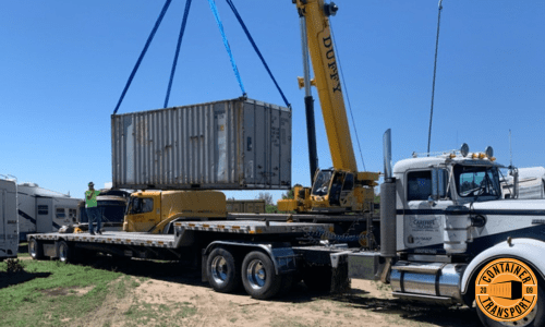 Crane loading a Container.