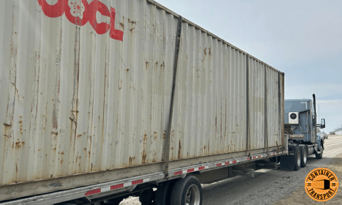 Shipping a Container on a trailer.