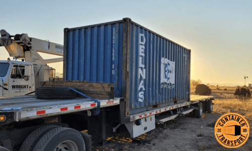 Shipping a Container on a trailer.