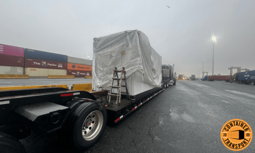 Shipping a Container on a RGN trailer.