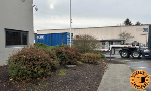 Transporting a Container on a Step Deck trailer.