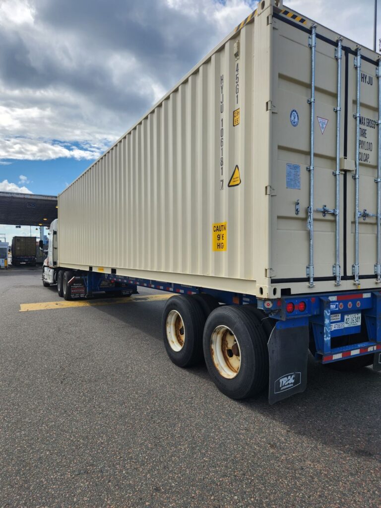 container on a trailer