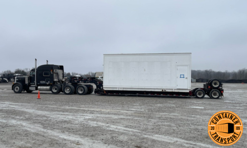 Transporting a Mobile Surgery Unit Container.