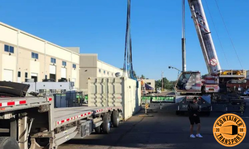 Loading a Cannabis Extraction Facility container for transport.