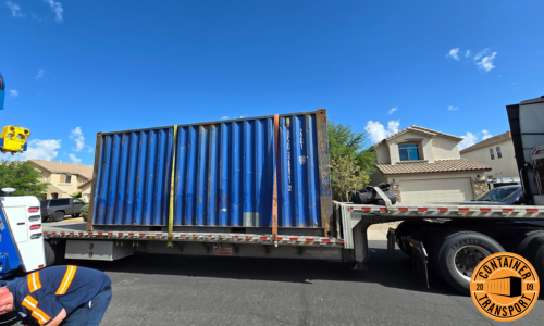 Shipping a Container on a Step Deck trailer.