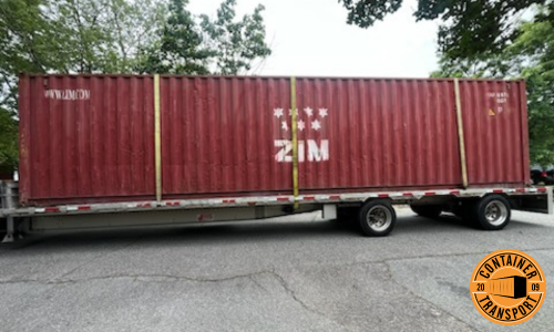Shipping a 40 Foot Loaded Container on a Step Deck trailer.