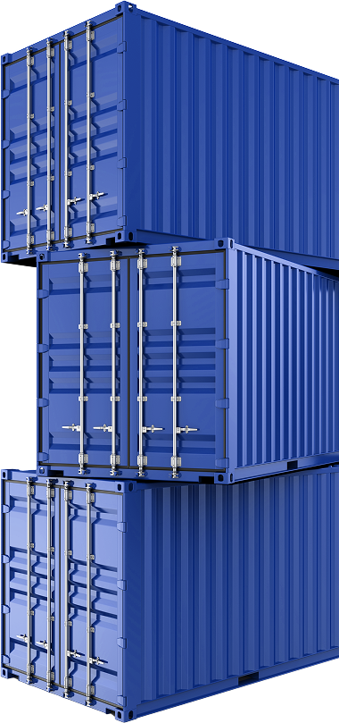 Containers stacked