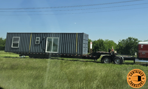 Shipping a Office Container on a Landoll trailer.