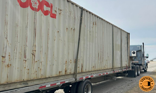 Shipping a Container on a trailer.