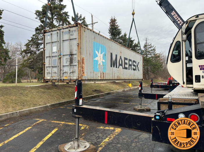 Container being loaded.